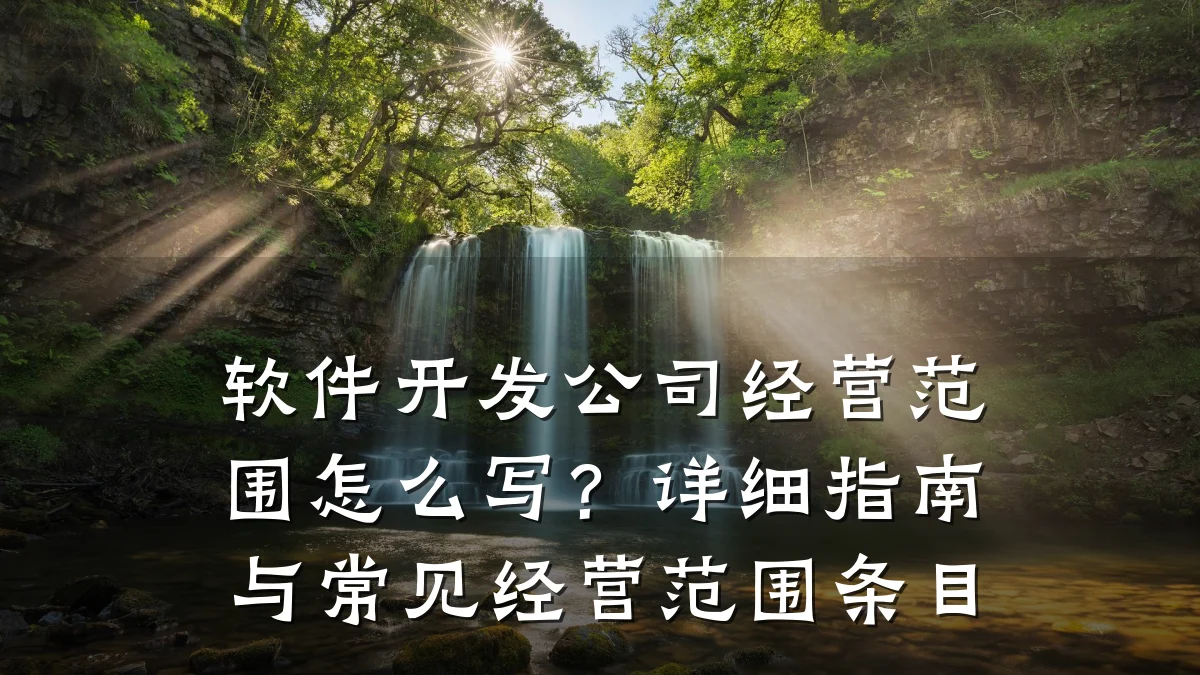 软件开发公司经营范围怎么写?详细指南与常见经营范围条目