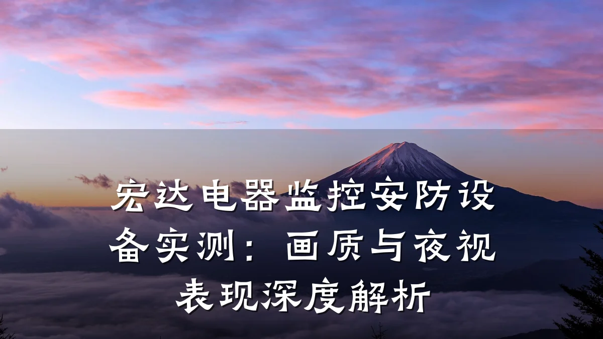 宏达电器监控安防设备实测:画质与夜视表现深度解析