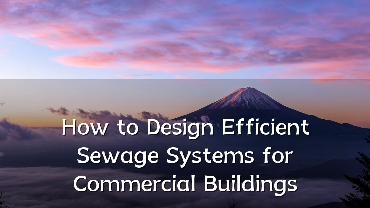 How to Design Efficient Sewage Systems for Commercial Buildings