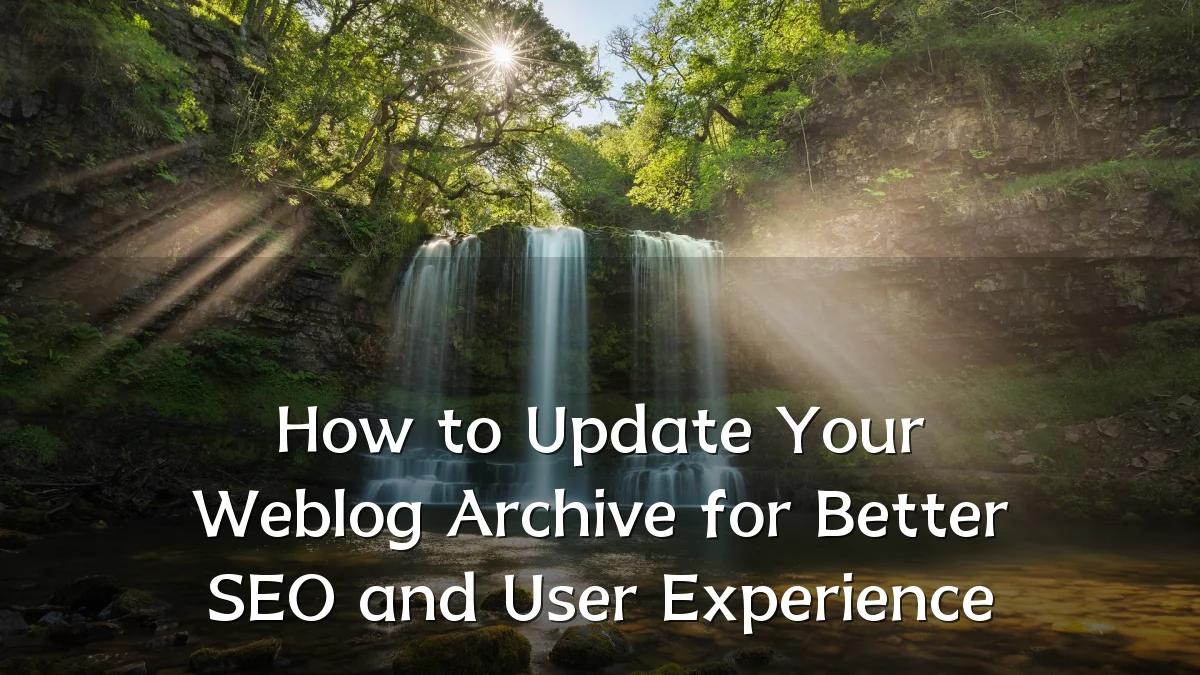 How to Update Your Weblog Archive for Better SEO and User Experience