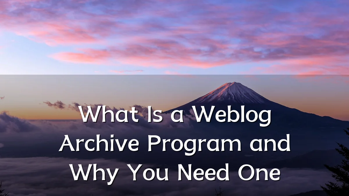 What Is a Weblog Archive Program and Why You Need One